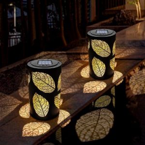 Lanterne Solaire De Jardin À Suspendre "Design En Feuille"