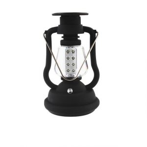 Lanterne Solaire De Jardin Moderne Noire 16 Led