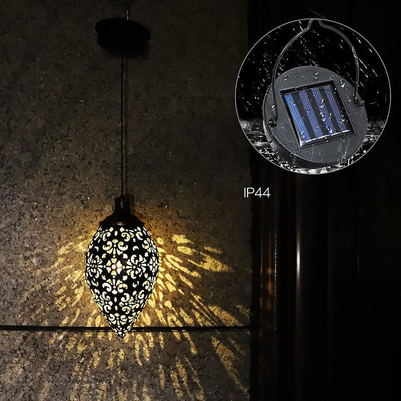 Lanterne Solaire Marocaine Suspendu "Cuivre Ancien" – Image 6