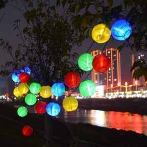 Guirlande Solaire Multicolore Lampion Chinois