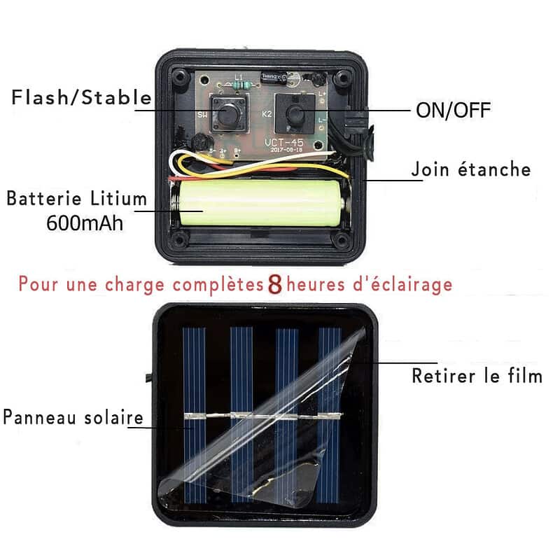 Guirlande Solaire 10 Ampoules Claire Led Blanche – Image 6