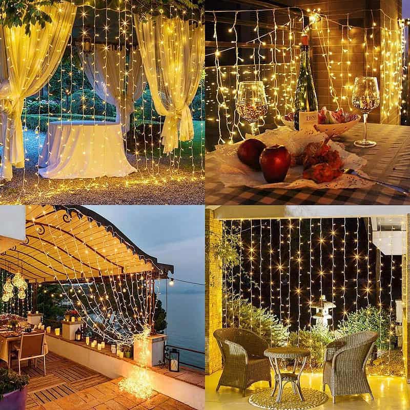 Guirlande Solaire "Rideau Lumineux 200 Led Jaune" – Image 4