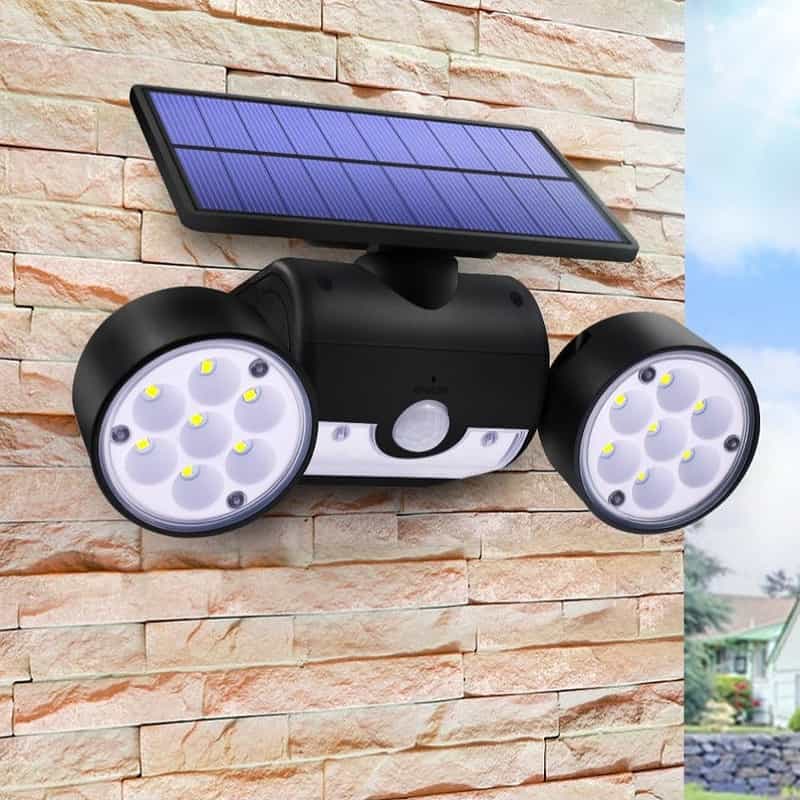 Lampe Solaire Jardin Spot Double Avec Détecteur (30Led) – Image 2