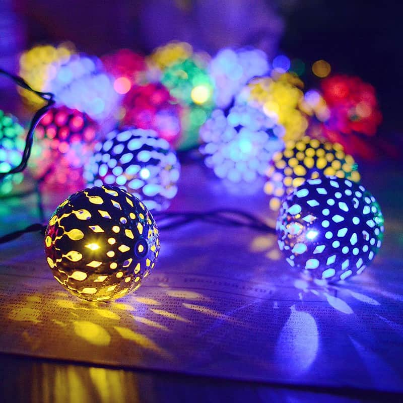 Guirlande Solaire Marocaine Lumineuse "Boule Dorée/Argentée" – Image 11