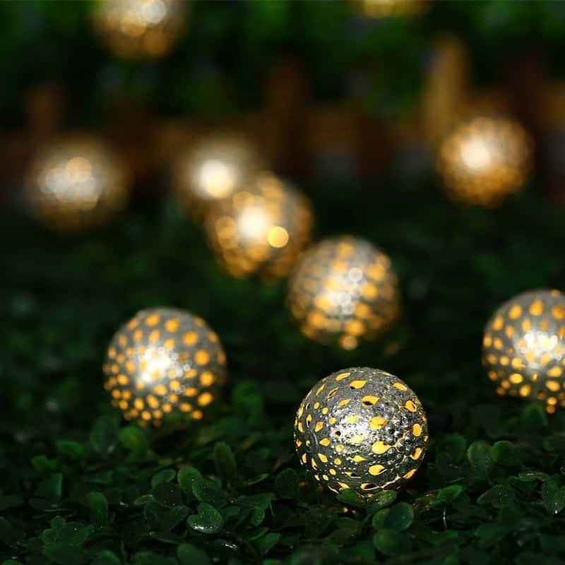 Guirlande Solaire Marocaine Lumineuse "Boule Dorée/Argentée" – Image 4