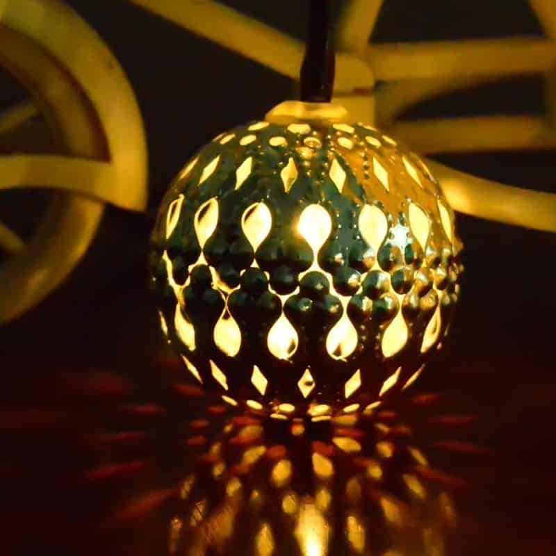 Guirlande Solaire Marocaine Lumineuse "Boule Dorée/Argentée" – Image 5
