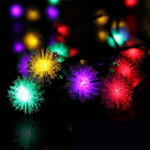 Guirlande Solaire Multicolore Boule De Neige (30 Led)