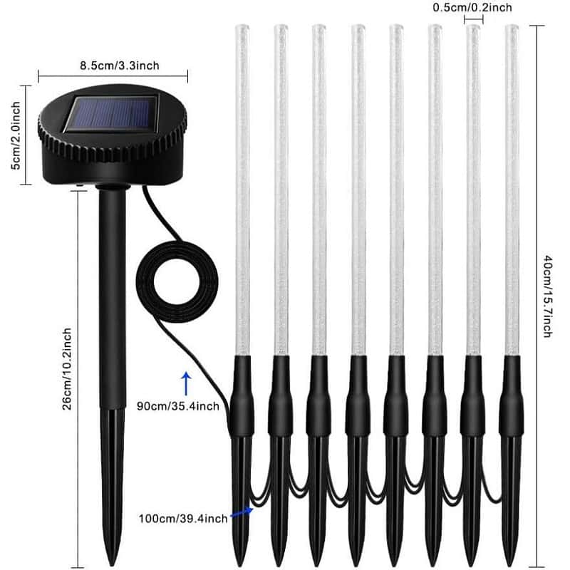 Piquet Solaire Jardin "Tube Lumineux À Bulle" (8Pcs) – Image 4