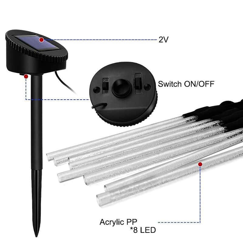 Piquet Solaire Jardin "Tube Lumineux À Bulle" (8Pcs) – Image 2