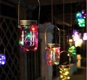 Bocal Lumineux Solaire 10 Couvercle Led Multicolore