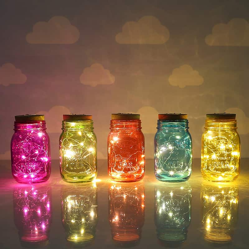 Bocal Lumineux Solaire 10 Couvercle Led Multicolore – Image 4