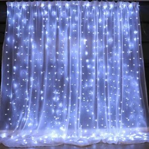 Guirlande Solaire Rideau Lumineux 300 Led Blanche