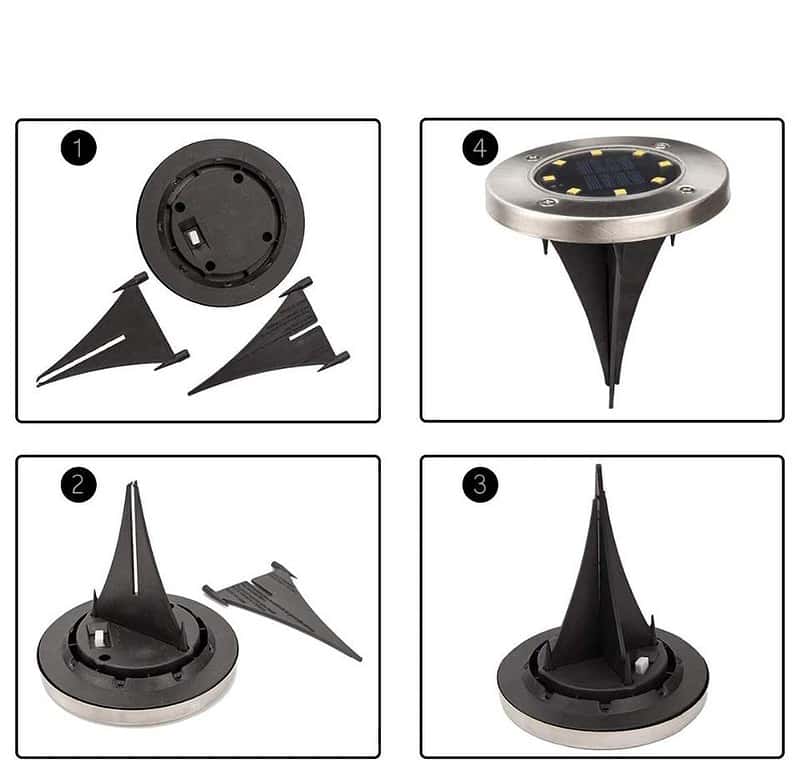 Lampe Solaire De Sol 16 Led (4 Pièces) – Image 6