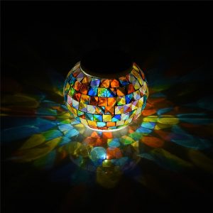 Boule Lumineuse Solaire Jardin En Verre Arc-En-Ciel