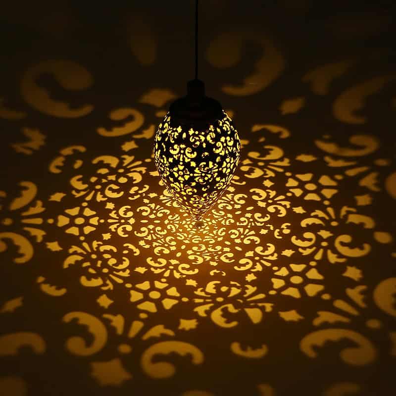 Lanterne Solaire Marocaine Suspendu "Cuivre Ancien" – Image 3