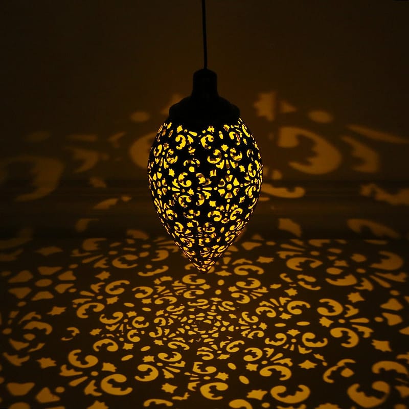 Lanterne Solaire Marocaine Suspendu "Cuivre Ancien" – Image 5