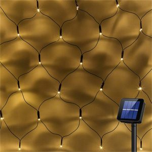 Guirlande Solaire Filet De Maille Jaune 200 Led