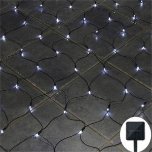 Guirlande Solaire Filet De Maille Blanc 100 Led