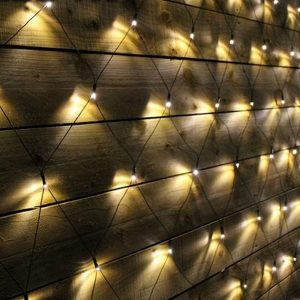 Guirlande Solaire Filet De Maille Jaune 100 Led