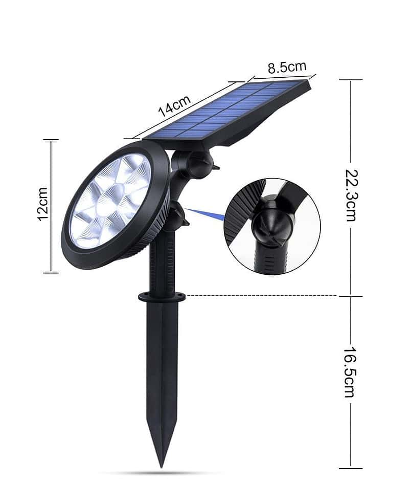 Balise Solaire Extérieure "Spot À Piquet 2En1" (9Led) – Image 4