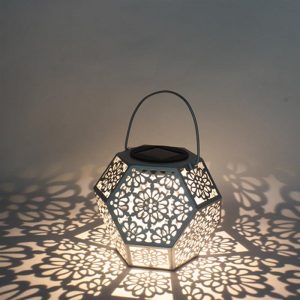 Lanterne Solaire Marocaine "Diamant Blanc"