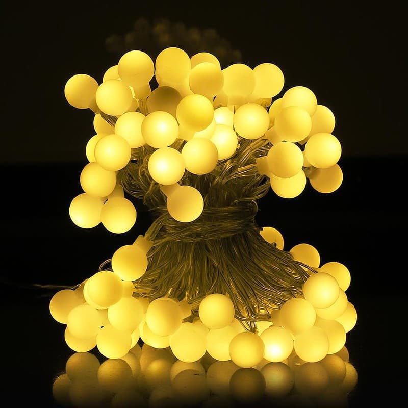 Guirlande Solaire 60 Mini Boule Jaune – Image 2