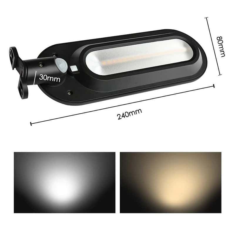 Lampadaire Solaire Ovale Noire 600 Lumens