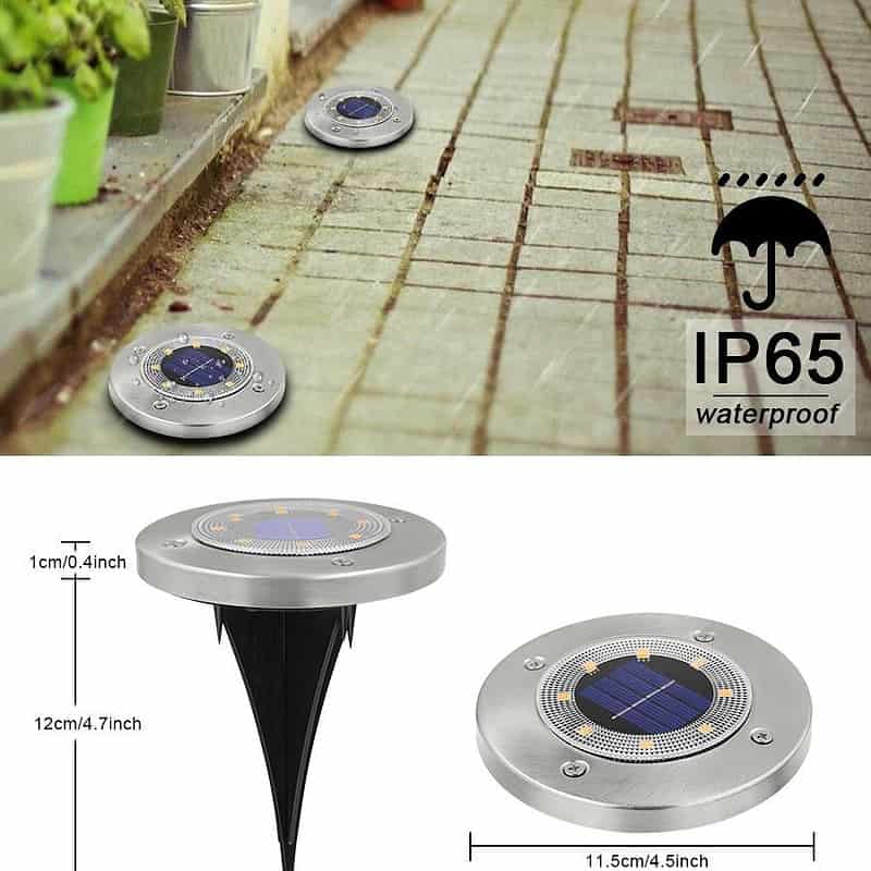 Balise Solaire Extérieure "Lampe De Sol En Alu" (8Led) – Image 4