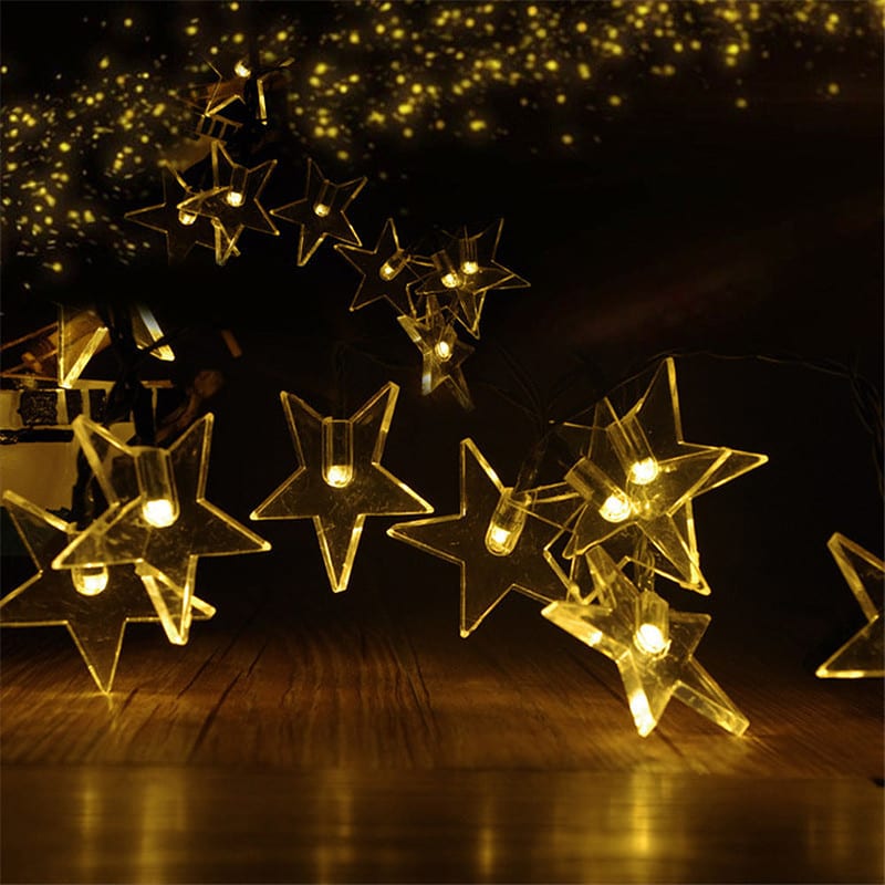 Guirlande Solaire Lumineuse Étoile Jaune – Image 3