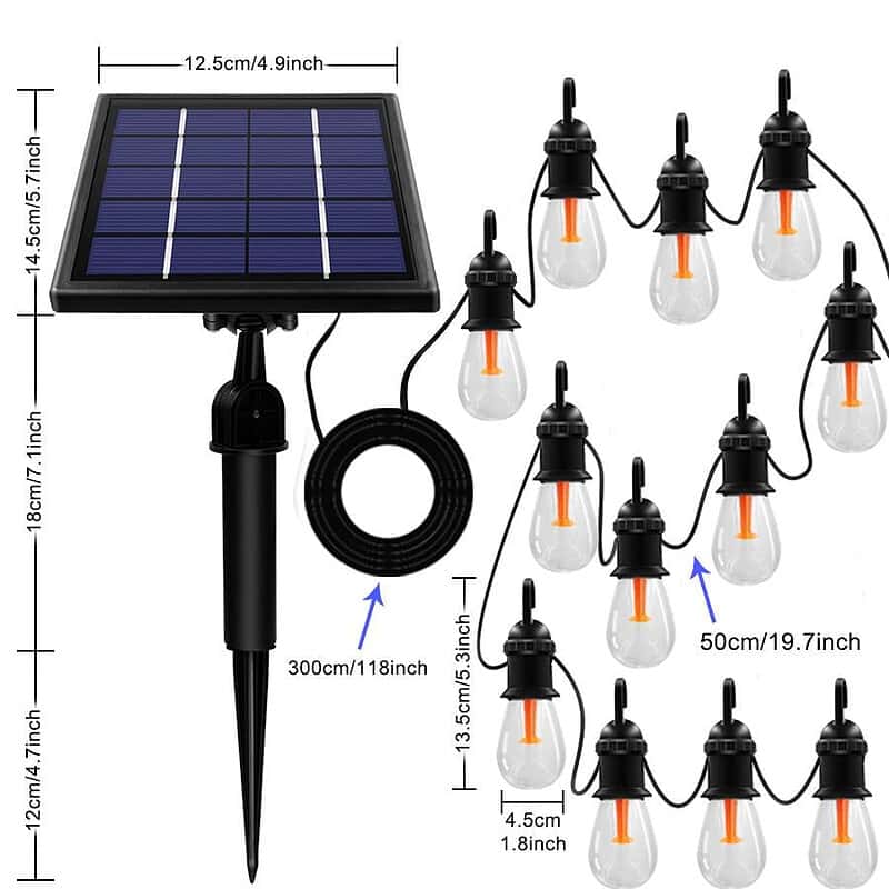 Guirlande Solaire De Jardin 12 Ampoule Led (48Ft=+10M) – Image 5