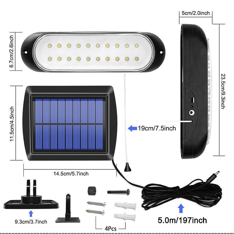 Lampe Solaire Jardin Avec Panneau Déporté 20 Led – Image 4