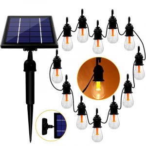 Guirlande Solaire De Jardin 12 Ampoule Led (48Ft=+10M)