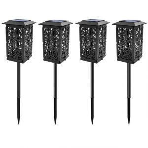 Balise Solaire Extérieure "Chapeau Lumineux Noire Carré"