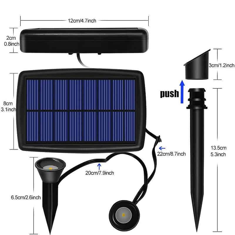 Lampe Solaire Jardin Puissante Pour Plantes (2 Spot Led) – Image 4