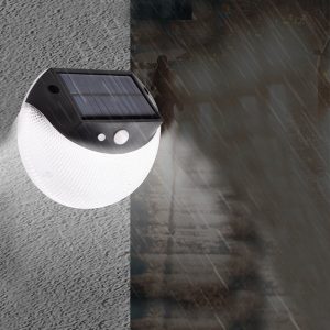 Applique Murale Solaire De Jardin Ronde Avec Détecteur