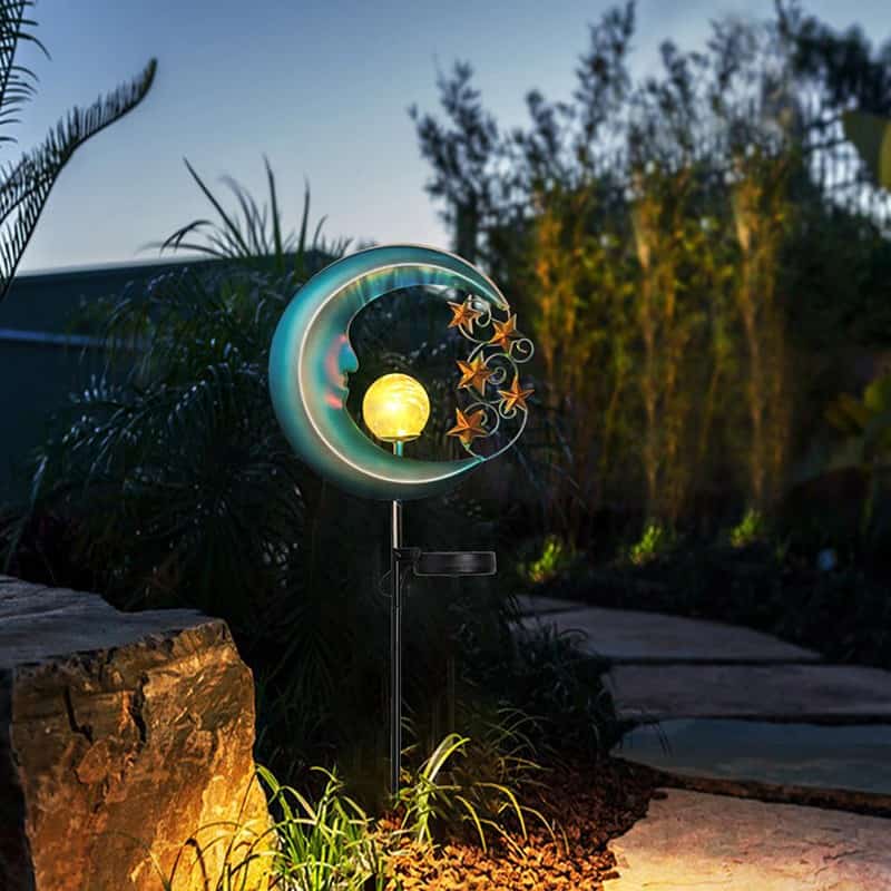 Lampe Solaire Jardin "Lune Bleue Étoilée" – Image 3