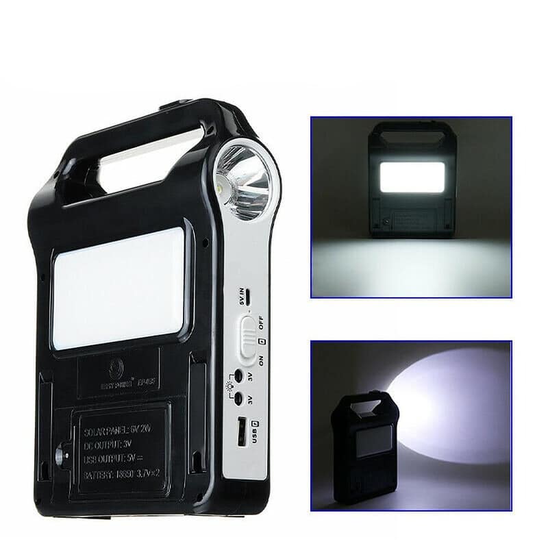 Chargeur Solaire Portatif Usb Rechargeable Avec Lampe Led – Image 2