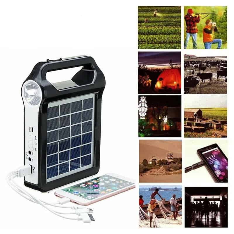 Chargeur Solaire Portatif Usb Rechargeable Avec Lampe Led – Image 6