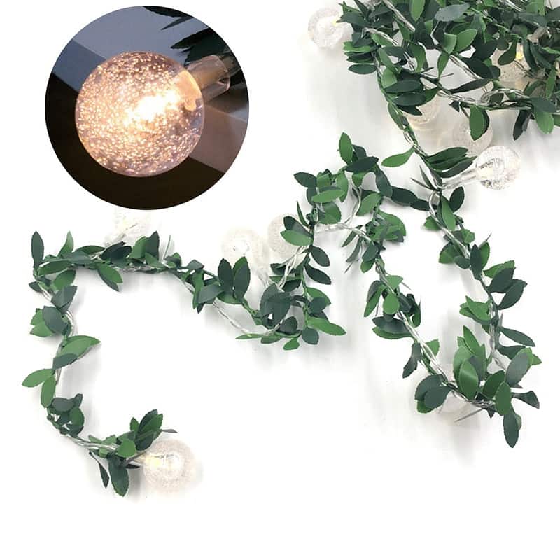 Guirlande Solaire "Feuille Vigne Verte Avec Boule À Bulle" – Image 2