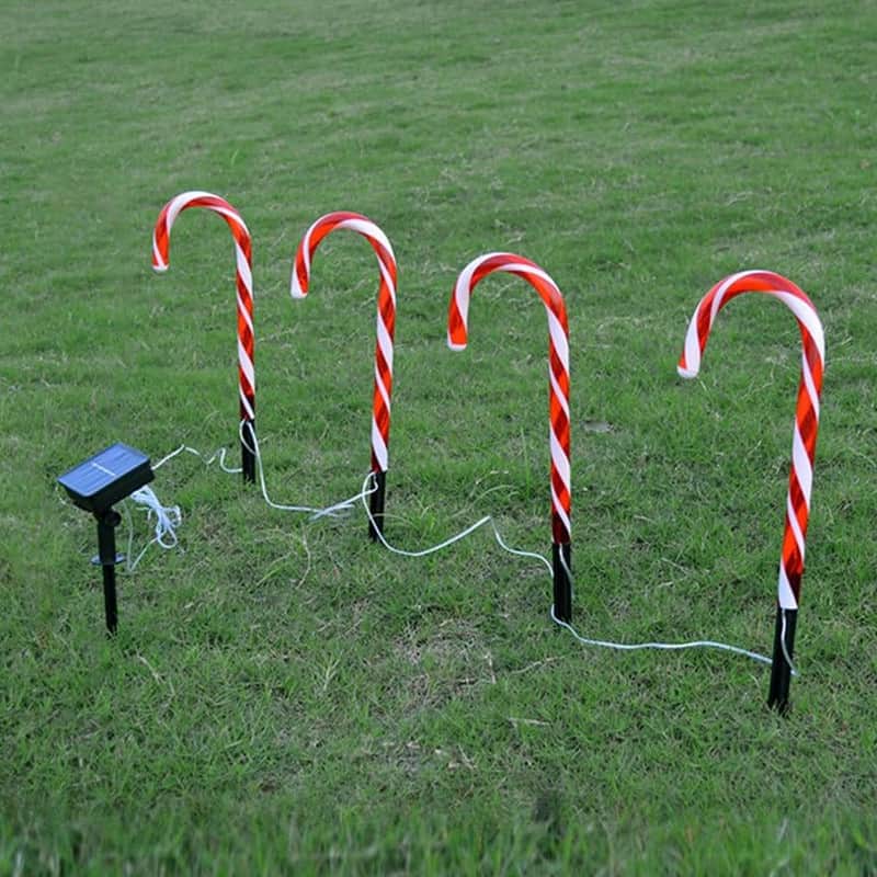 Guirlande Solaire "Sucre D'Orge Lumineux Rouge/Blanc" – Image 2