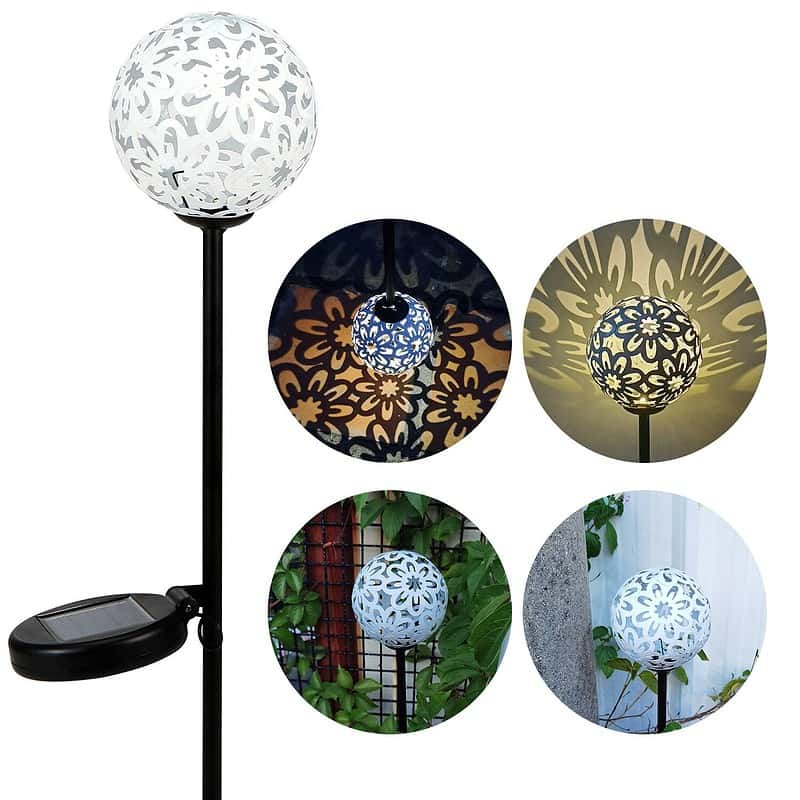 Lampe Solaire Piquet "Boule En Fleure Blanche" – Image 7