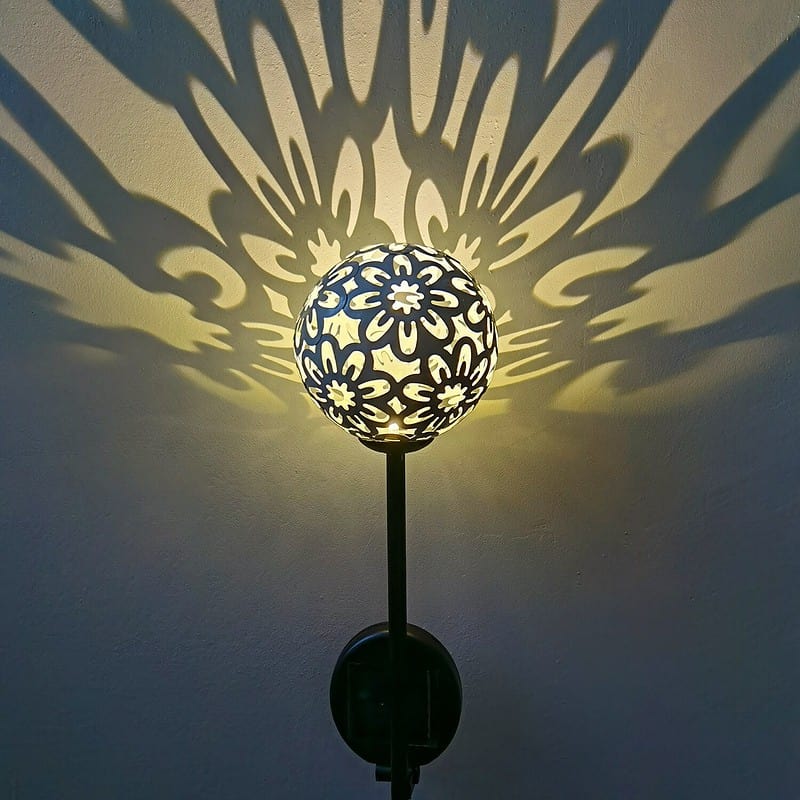 Lampe Solaire Piquet "Boule En Fleure Blanche" – Image 3