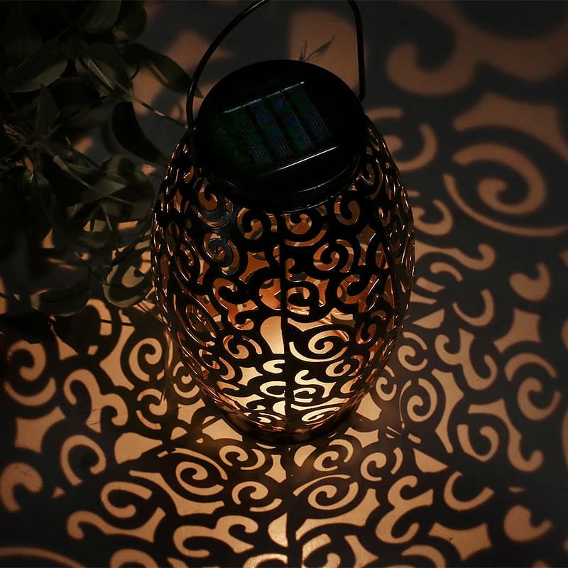 Lanterne Solaire Métal "Rubis Lumineux Nuageux" – Image 6
