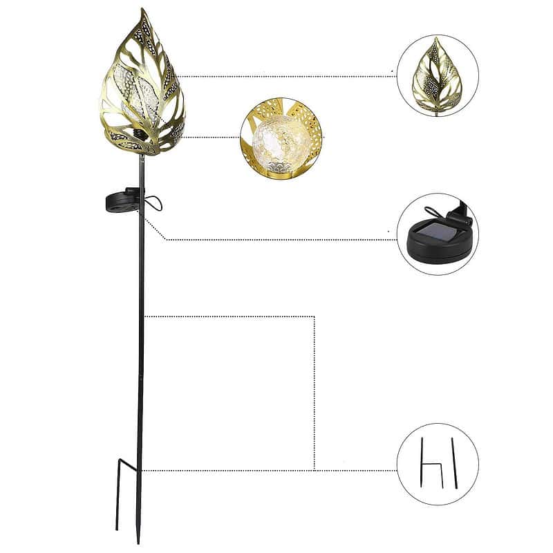 Lampe Solaire Piquet "Feuille Métallique" – Image 4