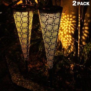 Lampe Solaire Piquet "Conne Noir En Acier" (2Pcs)