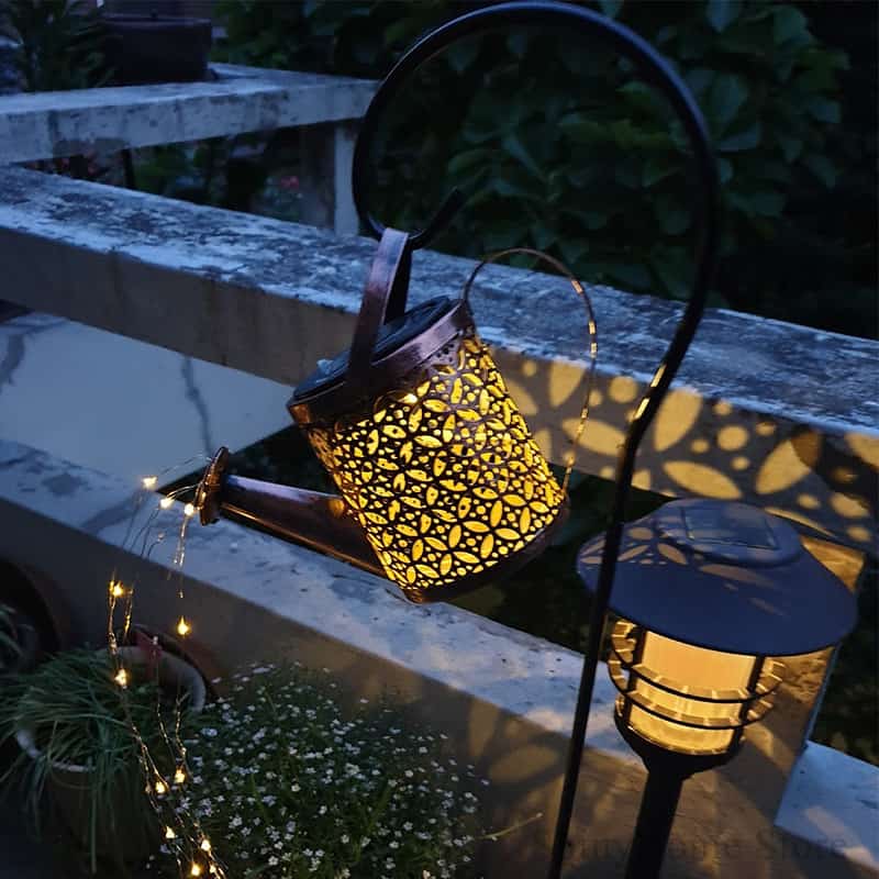 Arrosoir Lumineux Solaire Déco Jardin