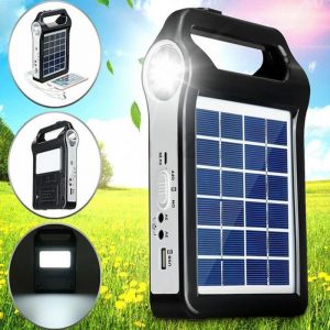 Chargeur Solaire Portatif Usb Rechargeable Avec Lampe Led