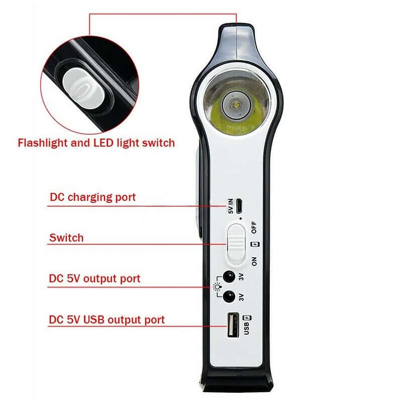 Chargeur Solaire Portatif Usb Rechargeable Avec Lampe Led – Image 7
