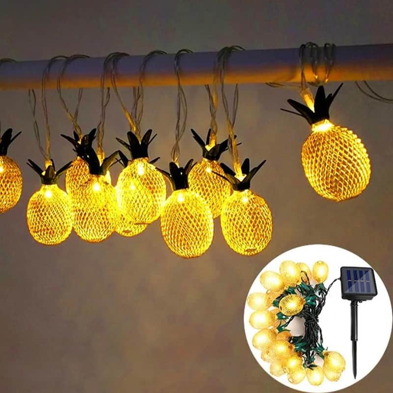 Guirlande Solaire Ananas Lumineux 10 Pièces