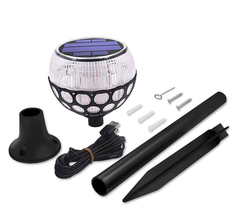 Balise Solaire Extérieur "Boule De Flamme 96 Led" (2En1) – Image 7